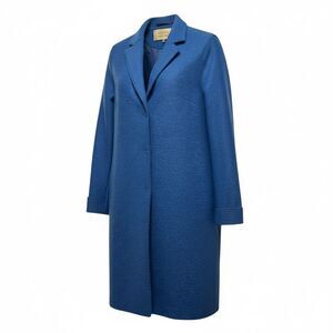Harris Wharf London Cocoon Coat Blue Pressed Wool